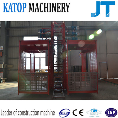 construction hoist with 2t load per cage double cage type