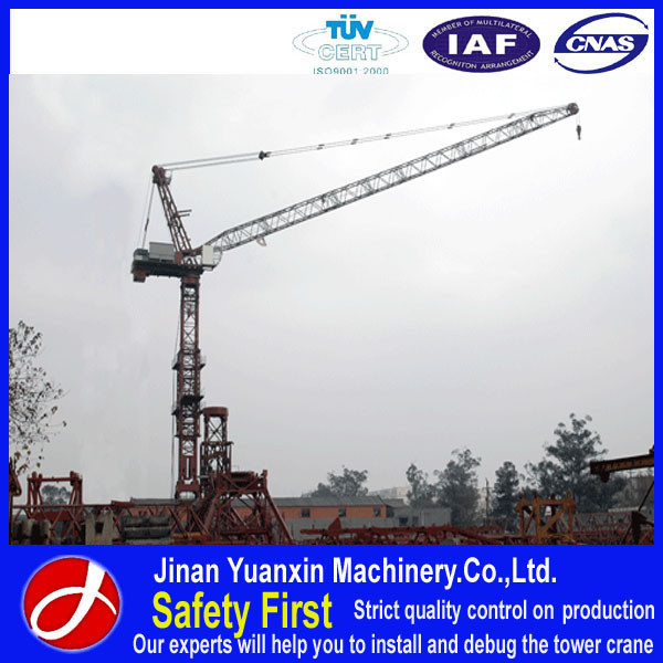 Jinan Yuanxin supplier QTD125 good used luffing jib tower crane in dubai for sale